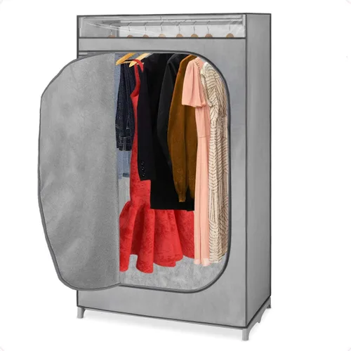 Vista 6 de Whitmor Perchero portátil con tapa, armario portátil para colgar – 36 pulgadas de ancho x 64 pulgadas de alto x 19.75 pulgadas de profundidad