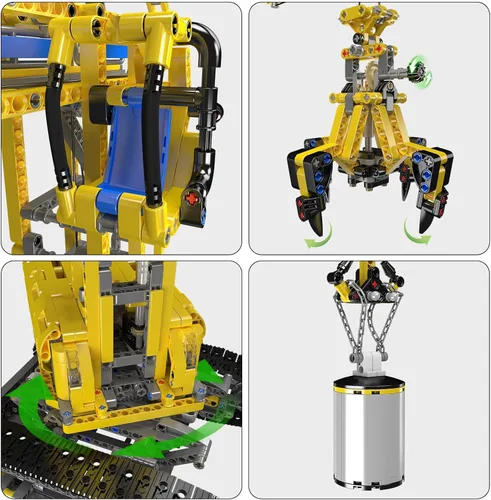 Vista 4 de Mould King Kit de bloques de construcción de grúa torre con tecnología 17059, juguetes de grúa de control remoto con aplicación, juego de bloques