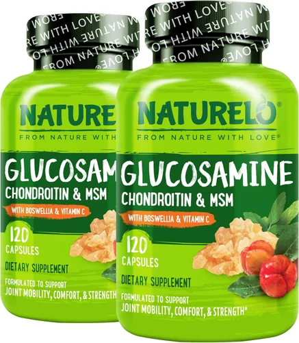Vista 9 de NATURELO Glucosamina condroitina MSM con boswellia y vitamina C - Suplemento para comodidad, movilidad y fuerza de las articulaciones - 120 cápsulas