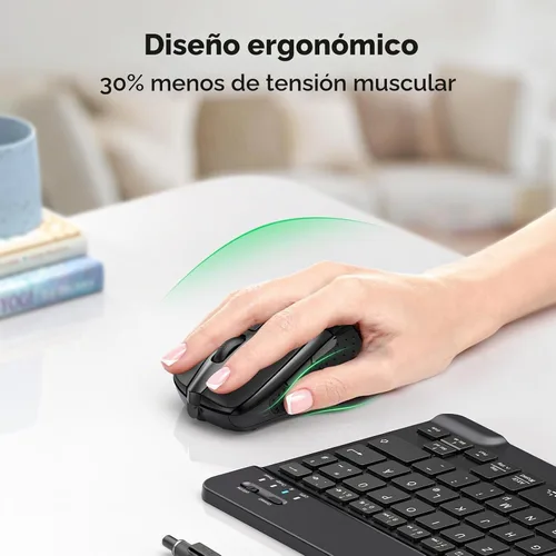 Vista 8 de TeckNet Pro M003 mouse inalámbrico, Negro