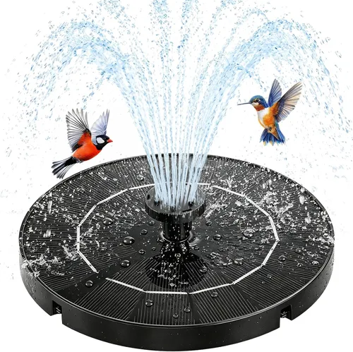 Vista 8 de Bomba de agua de fuente solar para baño de pájaros, nueva mini bomba de fuente solar mejorada de 1.5W con kit de panel solar independiente
