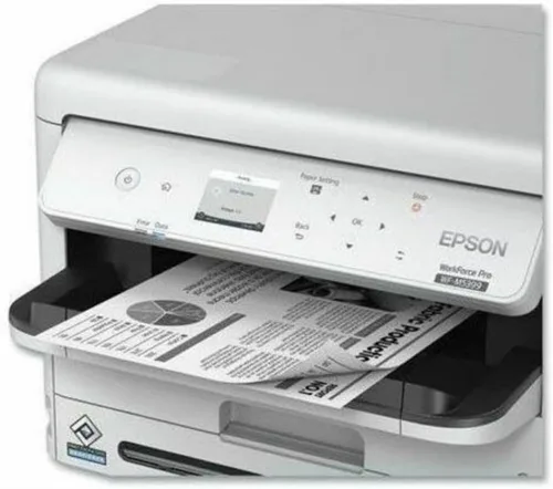 Vista 5 de Epson Workforce Pro WF-M5399 Impresora de inyección de tinta de sobremesa, monocroma, impresión de 1200 x 2400 ppp, impresión dúplex automática