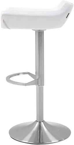 Vista 4 de ZURI White Ray Taburete giratorio sin brazos de altura ajustable