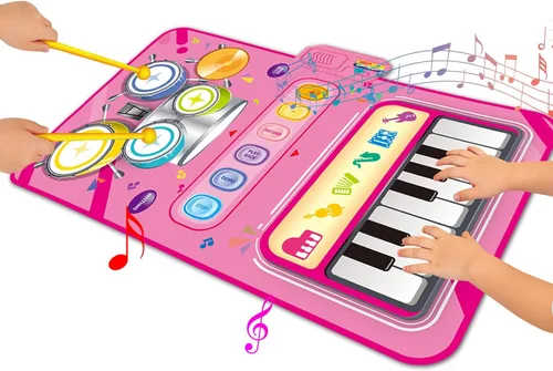 Vista 7 de Regalos para niños de 1 año, juguetes de alfombra musical 2 en 1 para niños de 1 2 3 4 5 años, regalos educativos musicales de primer cumpleaños