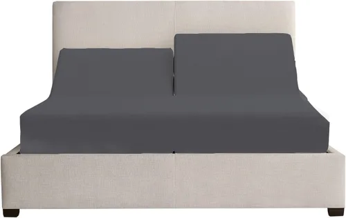 Vista 20 de Cottingon Juego de sábanas de 5 piezas tamaño King dividido para camas dobles ajustables, sábanas de microfibra de lujo suave XL para colchón