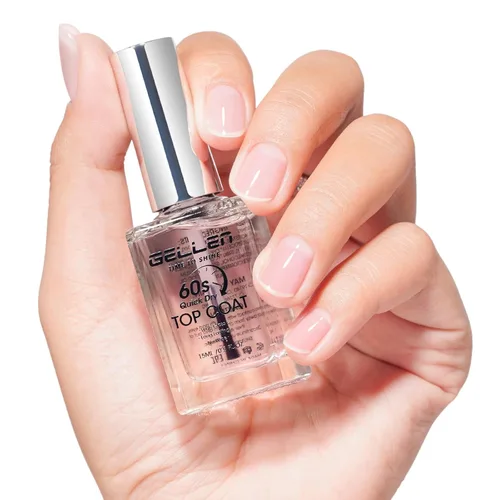Vista 18 de GELLEN Esmalte de uñas transparente para capa final, esmalte de uñas brillante y regular, fórmula de calcio fortalece las uñas, secado rápido al