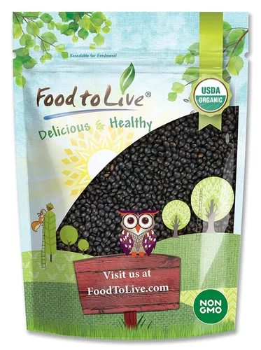 Vista 11 de Food to Live Lentejas negras orgánicas, 8 onzas, sin OMG, legumbres secas enteras, crudas, germinables, kosher, veganas, legumbres a granel, negro