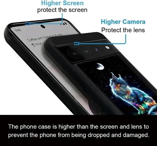 Vista 1237 de Compatible con Google Pixel 4A 5G Mobile Case Creative Acrylic Panel trasero Silicona Protección Grip especialmente diseñado para Google Pixel 4A 5G