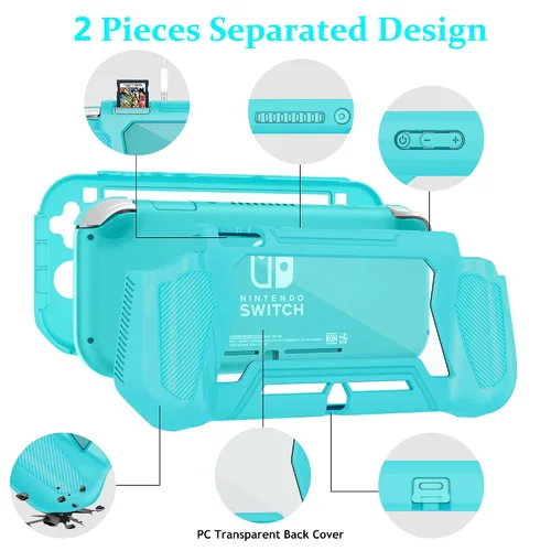 Vista 2 de Protective Case for Nintendo Switch Lite, Full Protection Switch Lite Cover, TPU Shock-Absorption and Anti-Scratch for Nintendo Switch Lite Skin