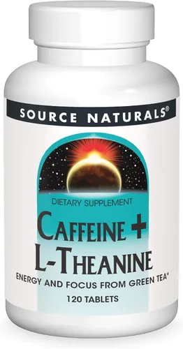 Vista 5 de Source Naturals Cafeína + L-teanina, energía y apoyo de enfoque del té verde* - 60 tabletas
