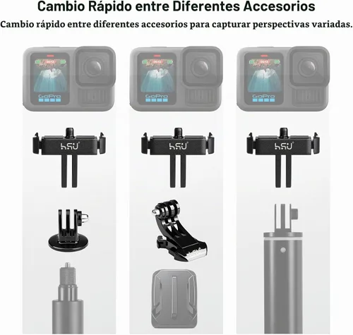 Vista 2 de HSU Soporte magnético para GoPro Hero 13 Negro/Mission 1/Max 2/LIT Hero