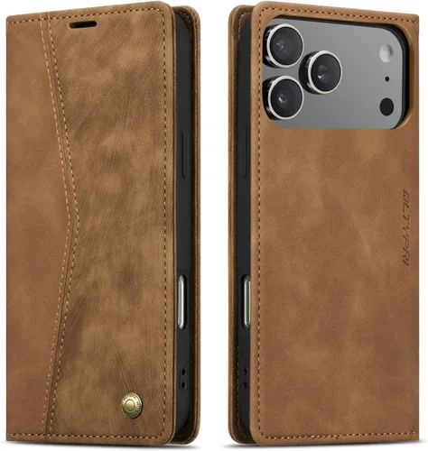 Vista 89 de QLTYPRI Para iPhone Air Case Wallet Con Tarjetero, Vintage PU Cuero Kickstand Cierre Magnético A Prueba De Golpes Folio Libro Funda Para IPhone 17