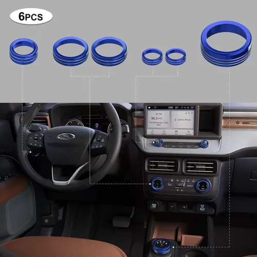 Vista 2 de 6 piezas Compatible con Ford Maverick 2024 2023 2022 Accesorios (No Compatible con 2025) Cubiertas de Consolas Centrales Interiores del Automóvil