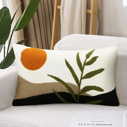 Vista 31 de Merrycolor Fundas de almohada decorativas bohemias para cama, modernas de mediados de siglo, fundas de almohada verde hoja, funda de almohada