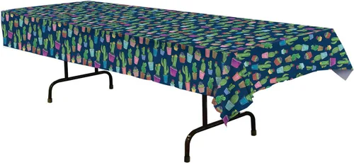 Vista 23 de Beistle Mantel de casa embrujada, 54 x 108 pulgadas, 2 piezas, mantel de plástico, mantel rectangular, mantel de Halloween, mantel de vacaciones