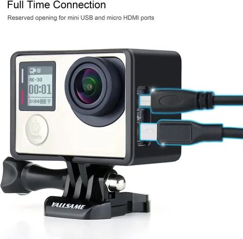 Vista 2 de Funda protectora para cámara GoPro Hero 4 de GoPro Hero 4, color negro, plateado y negro / héroe 3+/3, ideal para senderismo y viajes, grabación