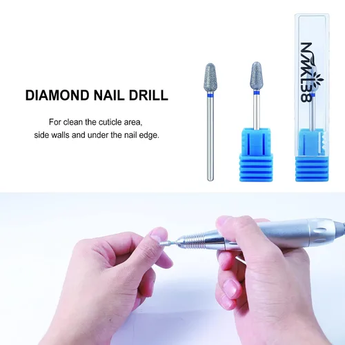 Vista 5 de Diamond Bur - Broca eléctrica rusa de acero inoxidable de 3/32 pulgadas, para podología, quiropodía, pedicura, manicura