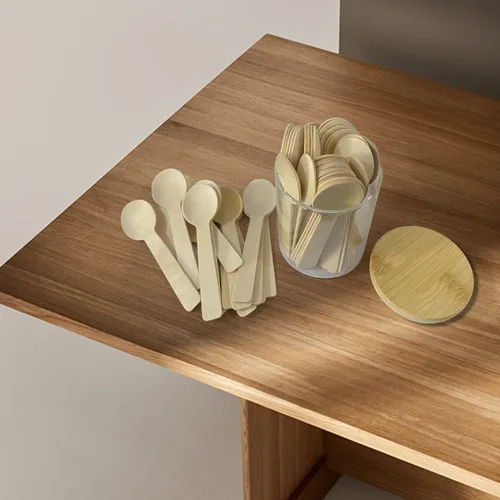 Vista 7 de 200 mini cucharas de madera de 4 pulgadas, madera de abedul compostable biodegradable, cucharas desechables de grado alimenticio, cubiertos