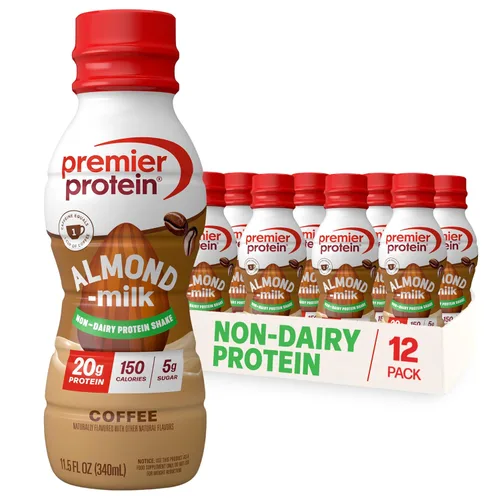 Vista 9 de Premier Protein - Batido de proteína de leche de almendra no láctea, 0.71 onzas, chocolate, paquete de 12 Proteína a base de plantas, 160