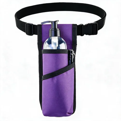 Vista 8 de Funda profesional para terapeuta de masaje con cinturón ajustable, bolsa de botella de masaje, loción de masaje, funda de aceite de masaje Negro