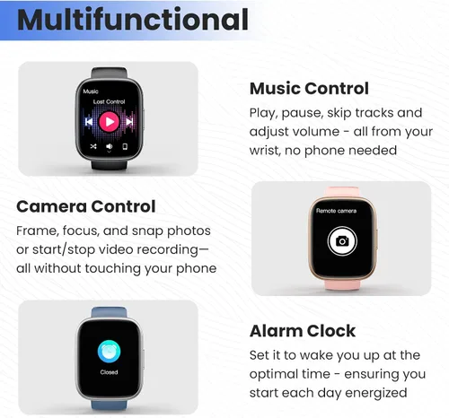 Vista 5 de Reloj inteligente para hombres y mujeres (respuesta/hacer llamadas), pantalla táctil de 1.95 pulgadas con monitor de frecuencia cardíaca/sueño
