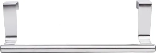 Vista 5 de Mziart Toallero moderno con ganchos para baño y cocina, colgador de toallas de acero inoxidable cepillado sobre gabinete (9 pulgadas)