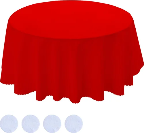 Vista 30 de BYDOLL Mantel redondo de 48 pulgadas para la parte superior de un máximo de 38 pulgadas de diámetro, color beige, lavable, al aire libre, resistente