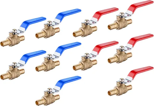 Vista 11 de Paquete de 2 válvulas de bola EFIELD Pex Brass de 1/2 pulgada con cierre de puerto completo, caliente y frío, (VALVE001) Válvula de cierre
