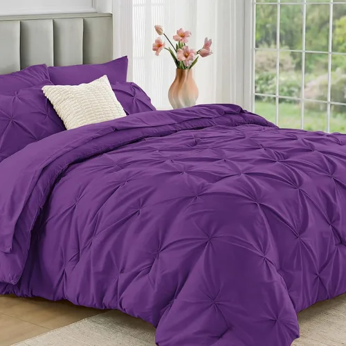 Vista 61 de JOLLYVOGUE Juego de edredón tamaño individual de 5 piezas – Juego de ropa de cama tamaño individual en una bolsa para todas las estaciones