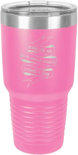 Vista 16 de Sorry for the Mean Awful and Accurate Things I SAID - Vaso negro de 30 onzas con popote y tapa superior deslizante Taza de viaje de acero