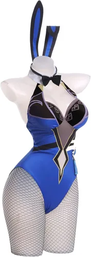 Vista 2 de Traje de conejo para mujer, disfraz de conejo para cosplay de Genshin Impact Bunny