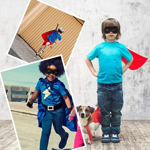 Vista 2 de Máscaras de ojos de superhéroes para niños Negro