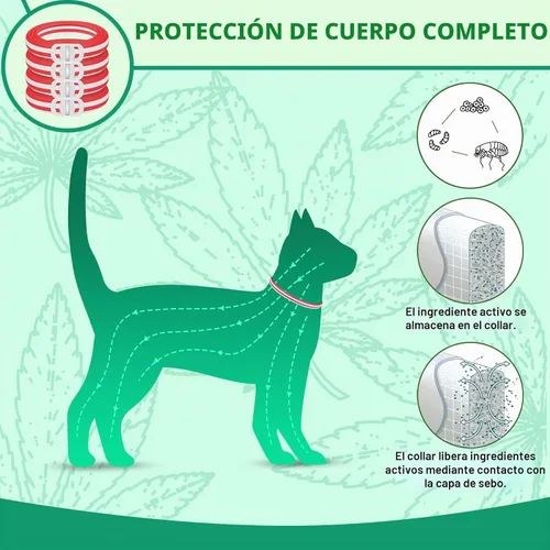 Vista 5 de Collar antipulgas para gatos, tratamiento de pulgas y garrapatas de gato