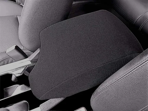 Vista 2 de Car Console Covers Plus Fabricado en Estados Unidos diseñado para Ford Ranger 2019-2023 de neopreno, protector de consola central, color negro