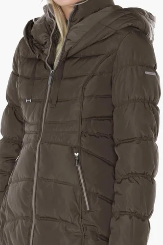 Vista 9 de LAUNDRY BY SHELLI SEGAL Chaqueta acolchada con capucha 34 para mujer con ribete de piel sintética