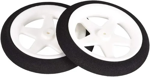 Vista 2 de UXCell Rueda de avión modelo RC - Rueda micro deportiva de 0.07 pulgadas x 2.16 pulgadas - 2