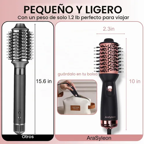 Vista 7 de Pequeño cepillo secador de pelo de un solo paso Secador iónico Eliminar