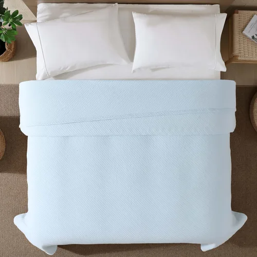 Vista 2 de Beatrice Home Fashions Manta Certificada GOTS de Algodón Orgánico 100 % de Peso Medio, Manta Suave y Acogedora para Cama, Sofá, Sofá Cama, Silla