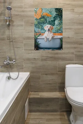 Vista 3 de Letreros divertidos de metal para decoración de baño y bañera, póster de metal retro, póster de bar, hogar, baño, decoración de pared, 12 x 8 5636