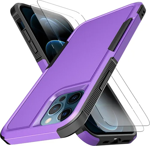 Vista 13 de YmhxcY Funda para iPhone 12 y iPhone 12 Pro, a prueba de golpes, a prueba de caídas, a prueba de polvo, a prueba de caídas, 3 capas, duradera, funda