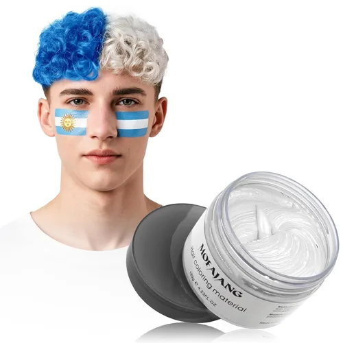 Vista 9 de Pomadas de cera de color blanco para el cabello, 4.23 onzas, material de cera natural para colorear el cabello, desechable, arcillas cenizas