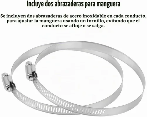 Vista 4 de Conducto de aire negro de 4 pulgadas y 5 pies, manguera de ventilación de aluminio flexible de 4.9 ft de longitud para ventilación HVAC con 2