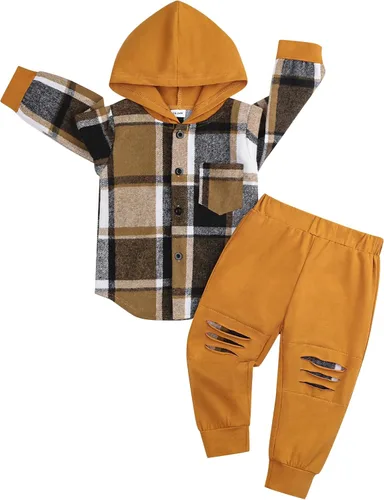 Vista 29 de Conjunto de ropa para bebés y niños pequeños, camisa con capucha y pantalones deportivos para otoño e invierno