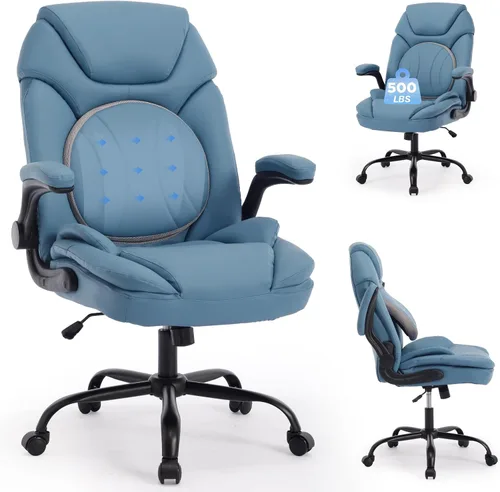 Vista 11 de Silla ergonómica de escritorio ejecutiva con soporte para la espalda, color negro Un negro