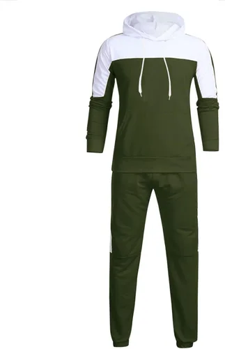 Vista 3 de Conjunto deportivo para hombre, traje de ocio, color sólido, cremallera, suéter, pantalones, traje deportivo, conjunto casual para hombres