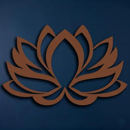 Vista 10 de DEKADRON Arte de pared de metal – Flor de loto – Decoración de pared de metal para decoración de oficina en el hogar, decoración de estudio de yoga