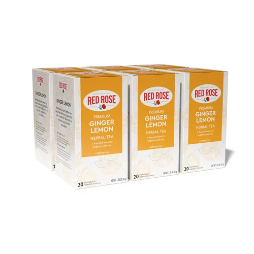 Vista 7 de Red Rose Té de desayuno especialmente mezclado fuerte y robusto té negro con 20 bolsas de té envueltas individualmente por caja que contiene