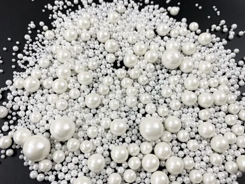 Vista 3 de Chispas de Azúcar Perlado Comestible Blanco Caramelo 120g/ 4.2oz Horneado Decoraciones Comestibles para Pasteles Coberturas para Cupcakes Decoración