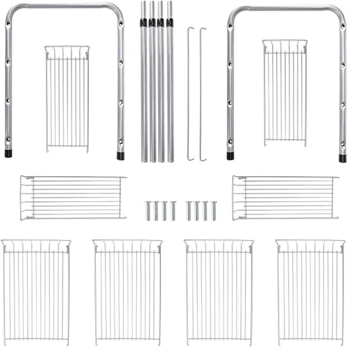 Vista 9 de FlagShip Organizador de 2 niveles para debajo del fregadero y estante de almacenamiento expandible para cocina y baño, color plateado