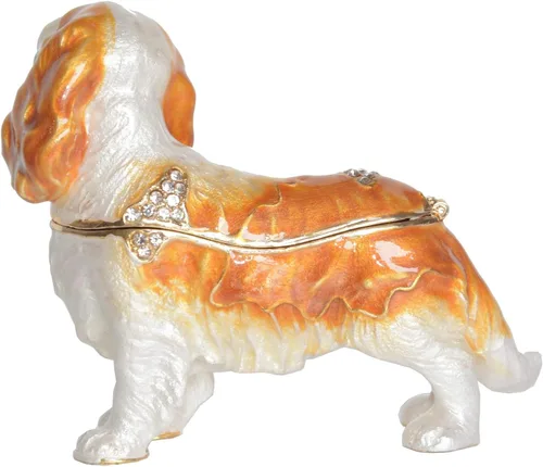 Vista 3 de King Charles Spaniel - Joyero esmaltado para perros, caja de recuerdos para mascotas, regalo para mascotas